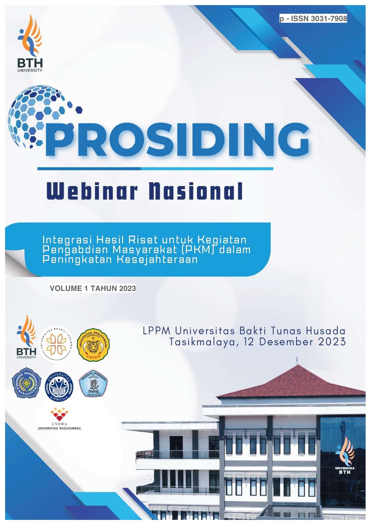 					View Vol. 1 (2023): Integrasi Hasil Riset Untuk Kegiatan Pengabdian Masyarakat (PKM) dalam Peningkatan Kesejahteraan
				